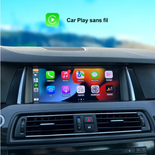 Écran BMW Série 5 F10/F11 — Apple CarPlay & Android Auto Sans Fil