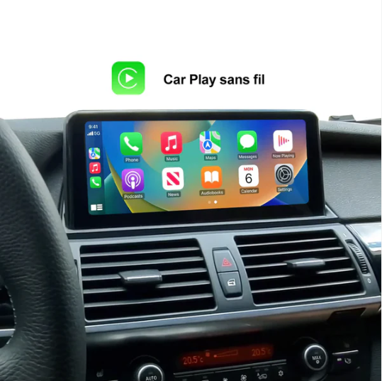 Écran BMW X5 X6 E70/E71 — Apple CarPlay & Android Auto Sans Fil