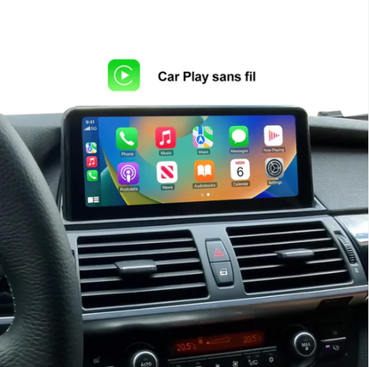 Écran BMW X5 X6 E70/E71 — Apple CarPlay & Android Auto Sans Fil